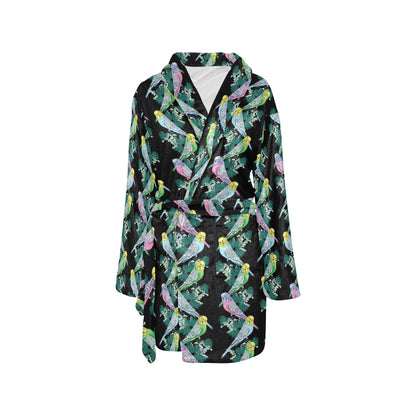 Budgerigar Pattern Print Design 03 Women's Fleece Robe