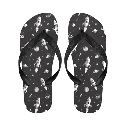 Space Rocket Print Design LKS303 Flip Flops