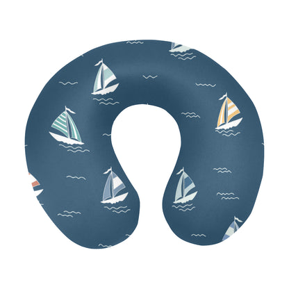 Sailing Ships Pattern Print Design A02 U-Shaped Travel Neck Pillow