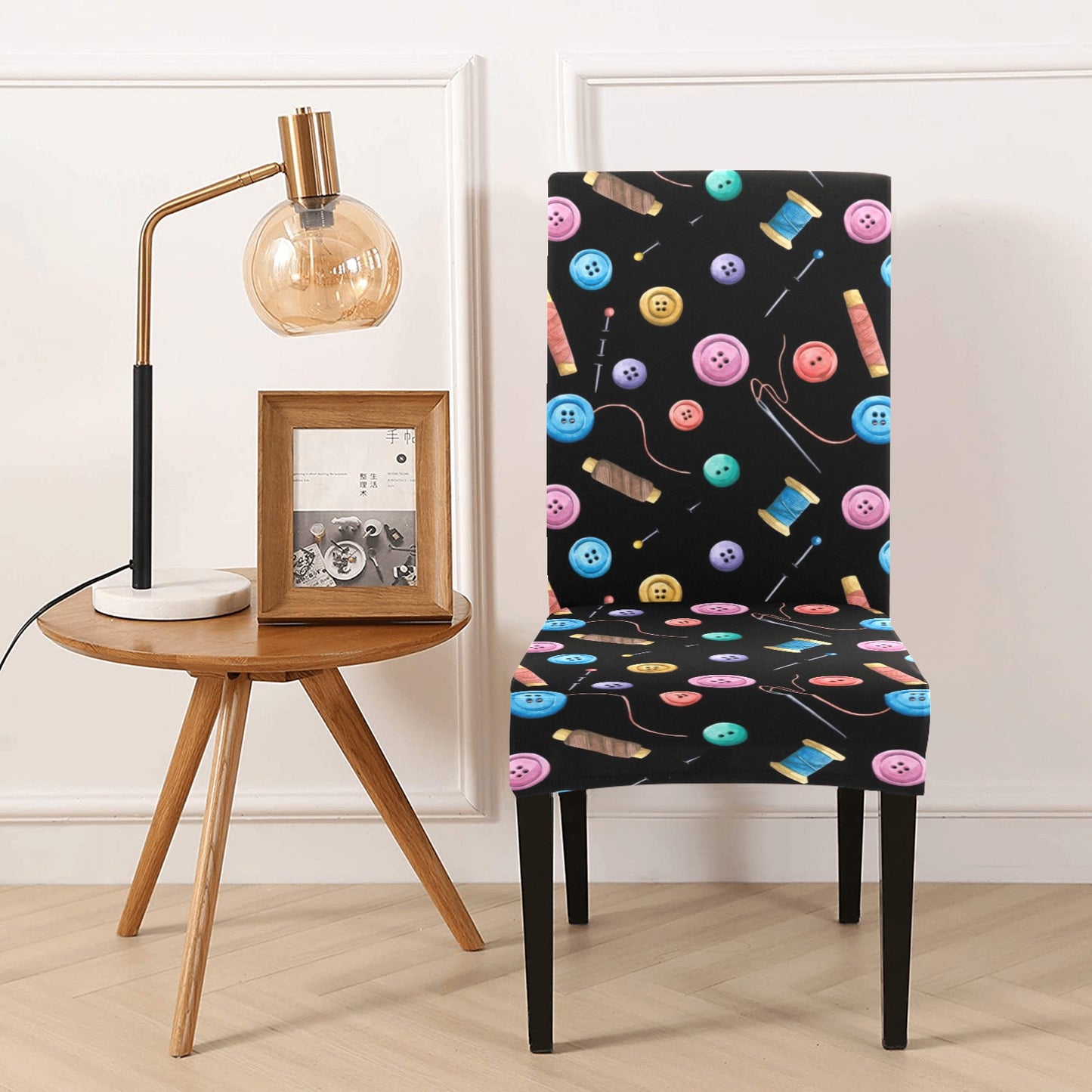 Sewing Print Design LKS309 Dining Chair Slipcover