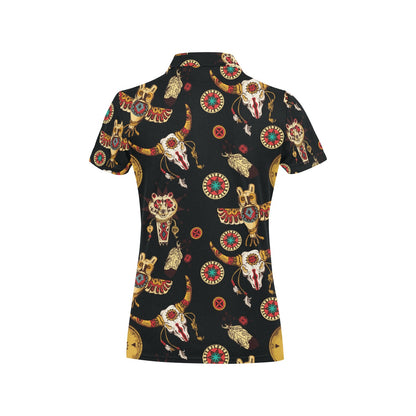 Native American Symbol Pattern Women's Polo Shirt