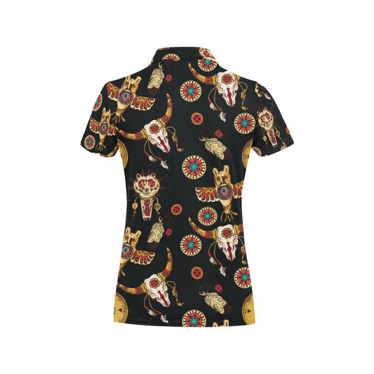 Native American Symbol Pattern Women's Polo Shirt