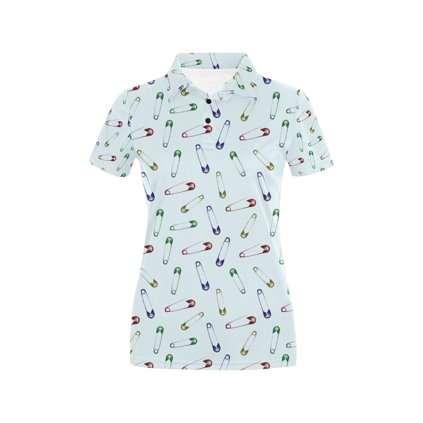 Safety Pin Print Design LKS303 Women's Polo Shirt