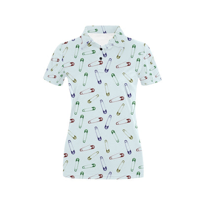 Safety Pin Print Design LKS303 Women's Polo Shirt