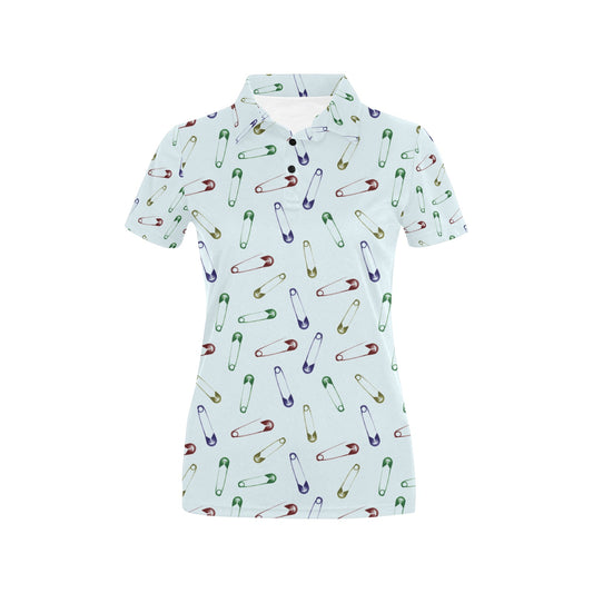 Safety Pin Print Design LKS303 Women's Polo Shirt
