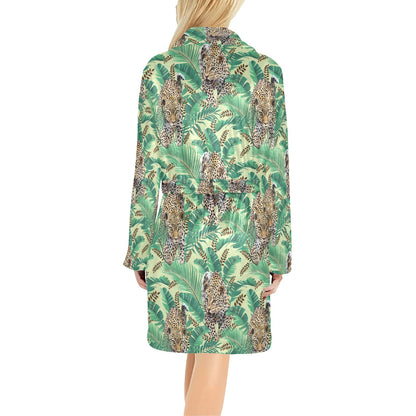 Leopard Pattern Print Design 03 Women's Fleece Robe