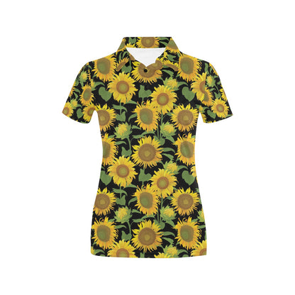 Sunflower Print Design LKS302 Women's Polo Shirt