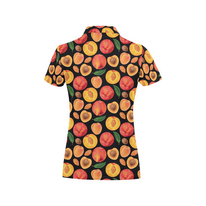 Peach Pattern Print Design A02 Women's Polo Shirt