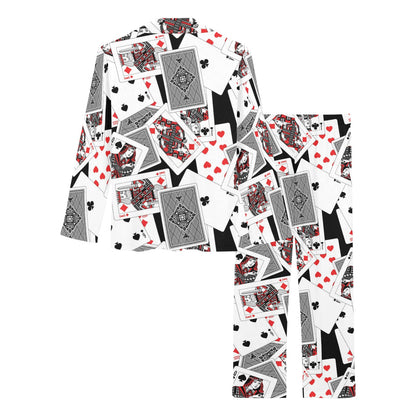 Poker Cards Pattern Print Design A04 Women's Long Pajama Set