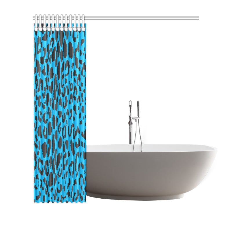 Cheetah Blue Print Pattern Shower Curtain