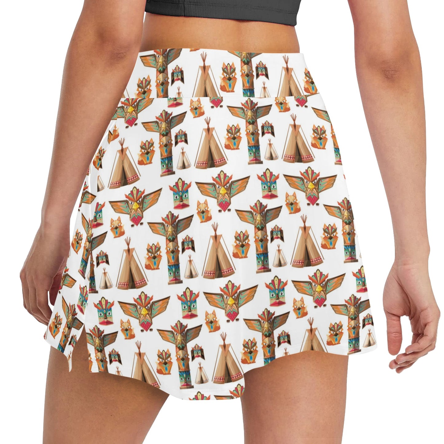 Totem Native Print Design LKS303 17" Golf & Pickleball Skort with Pockets