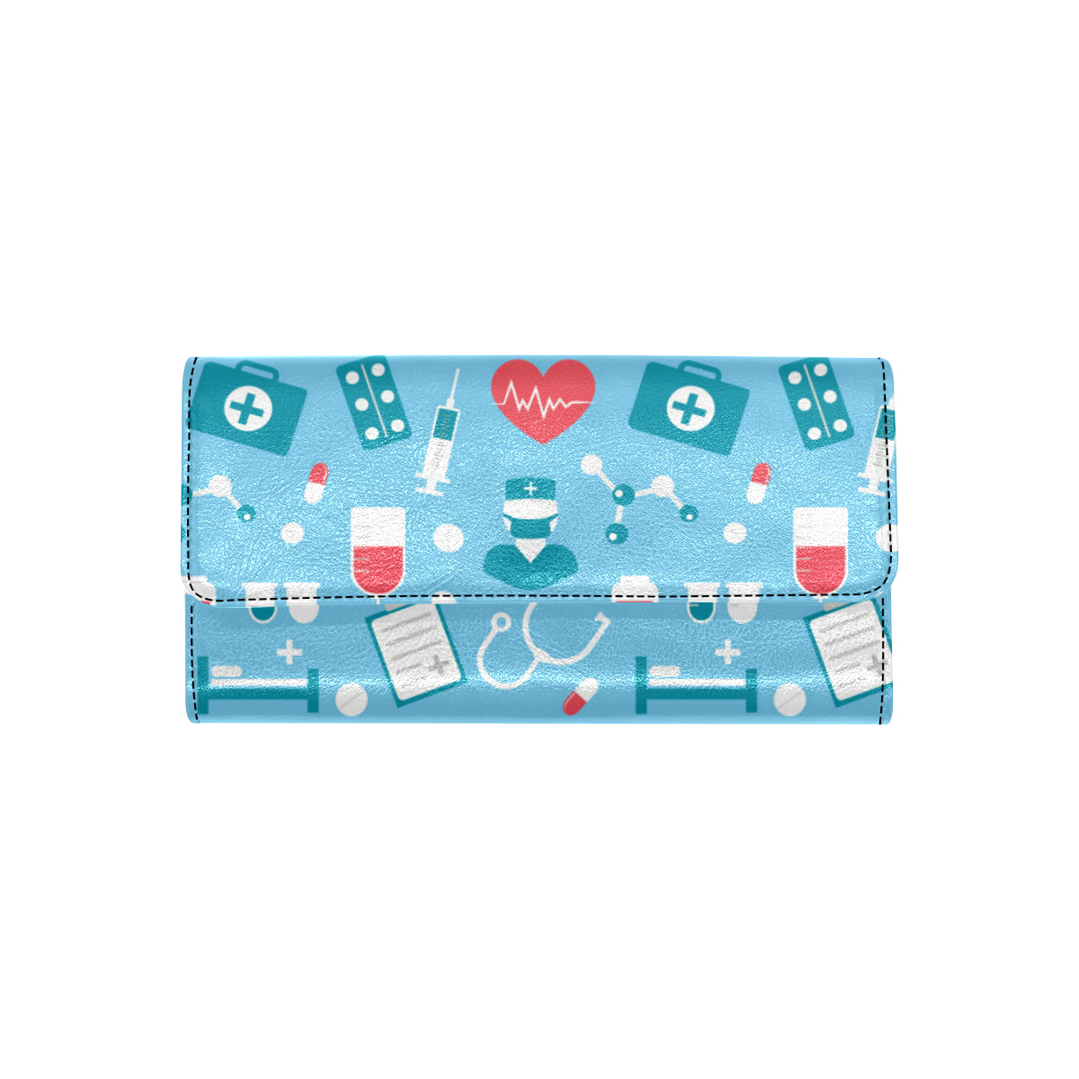 Nurse Pattern Print Design A03 Women's Trifold Wallet