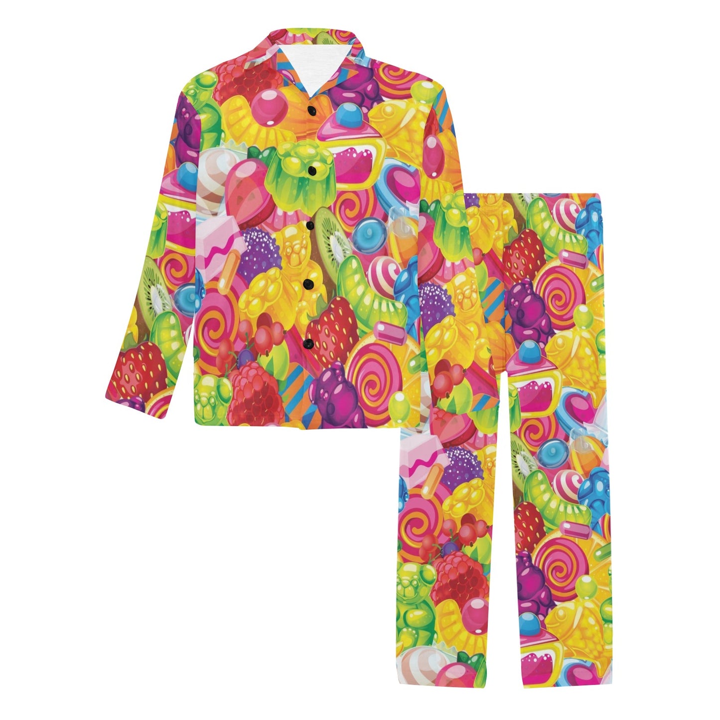 Candy Pattern Print Design CA01 Men's Long Pajama Set