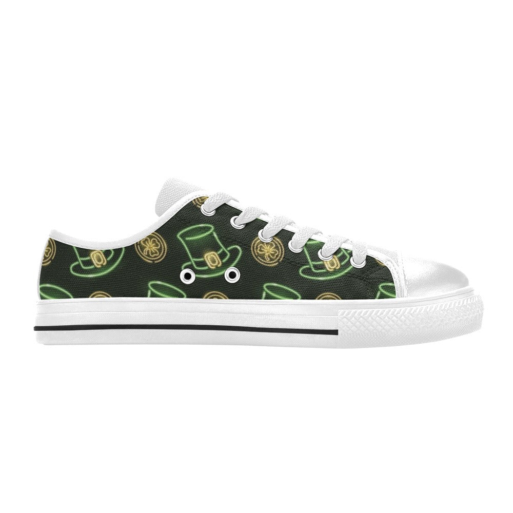 St Patricks Day Print Design LKS308 Women's White Low Top Shoes
