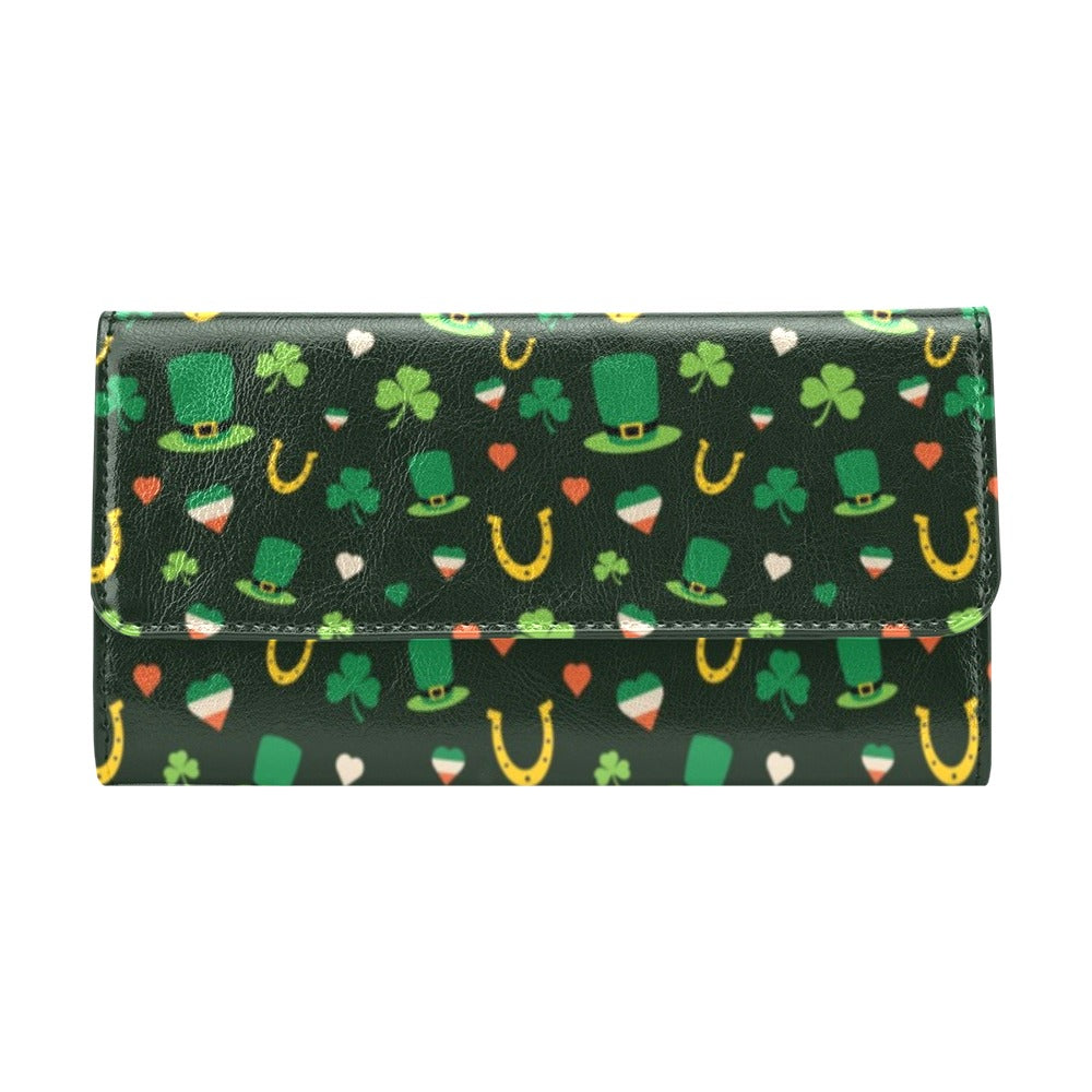 Shamrock Print Design LKS308 Women's Trifold Wallet