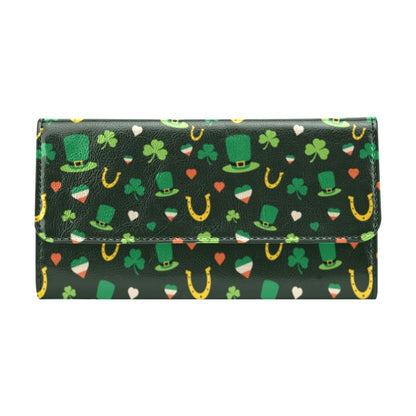 Shamrock Print Design LKS308 Women's Trifold Wallet
