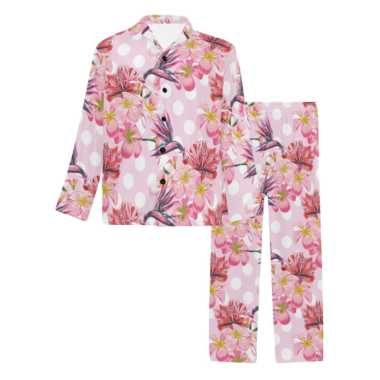 Bird Of Paradise Pattern Print Design BOP011 Men's Long Pajama Set