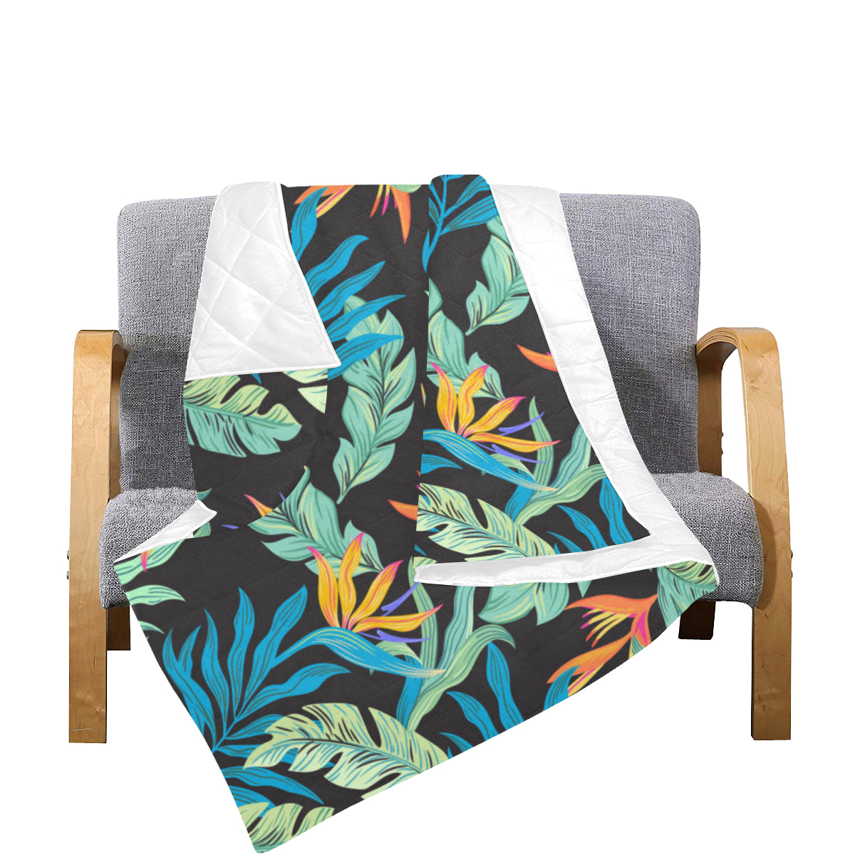 Tropical Palm Leaves Hawaiian Flower Premium Quilt