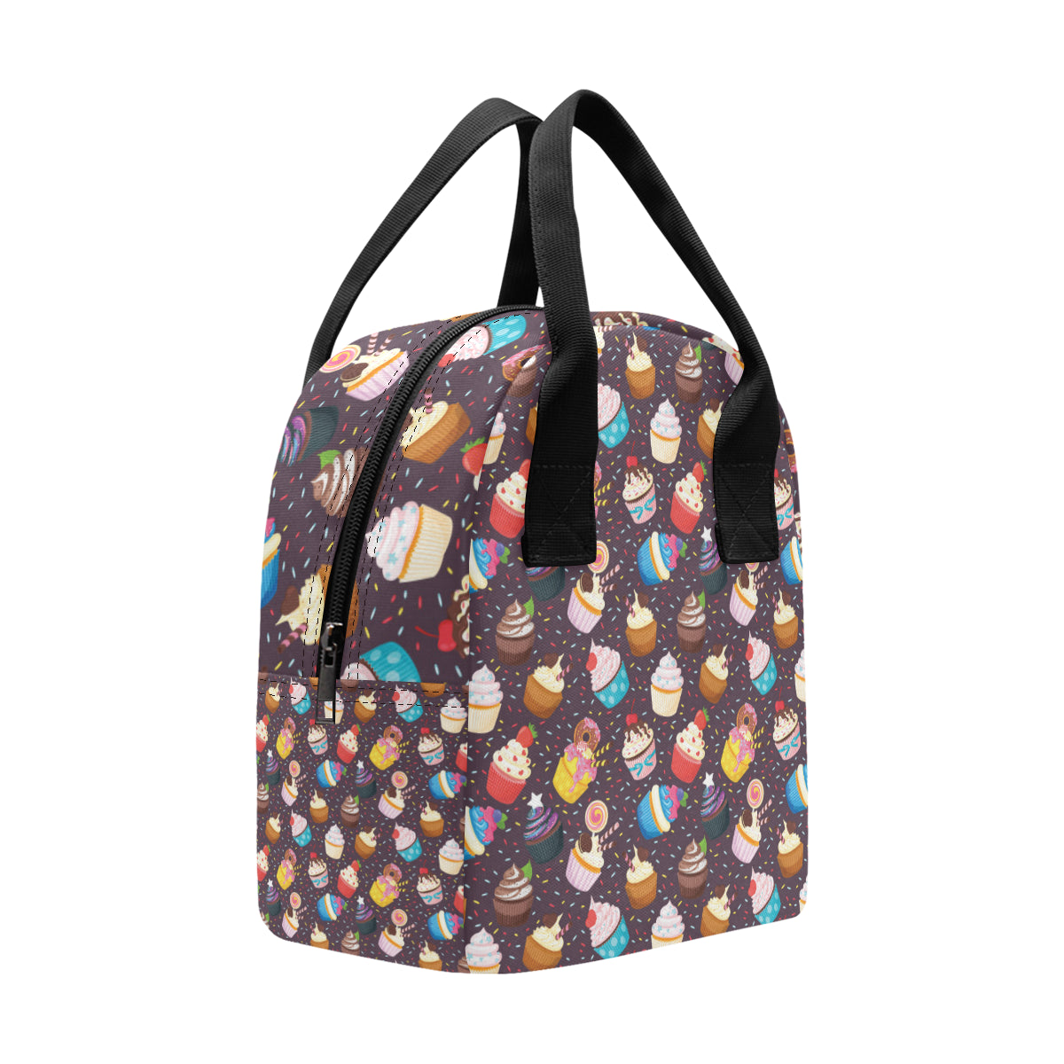 Cupcakes Party Print Pattern Insulated Lunch Bag