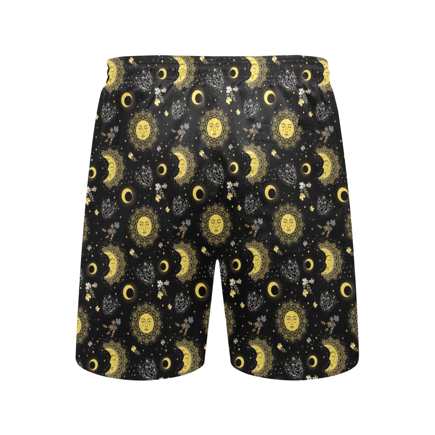 Sun Moon Print Design LKS301 Men's Swim Trunks Beach Shorts