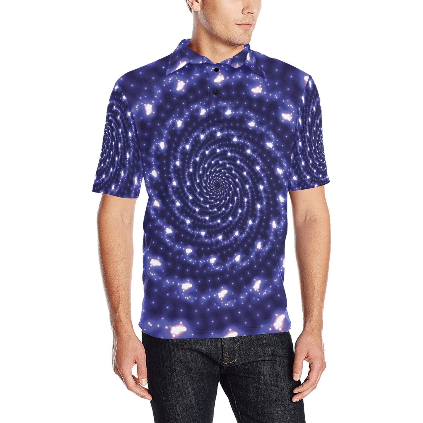 Vortex Print Design LKS305 Men Polo Shirt