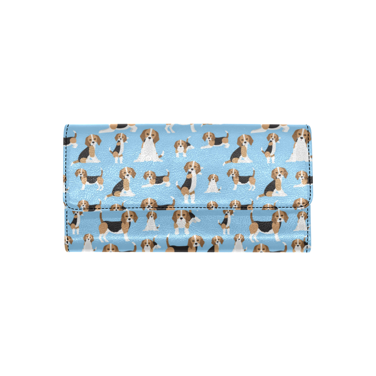Beagle Pattern Print Design 03 Women's Trifold Wallet