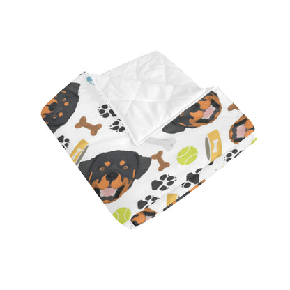 Rottweiler Pattern Print Design A04 Premium Quilt