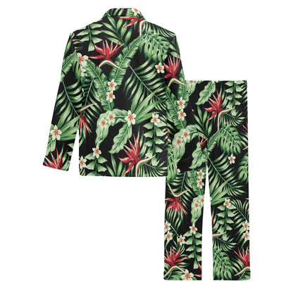 Bird Of Paradise Pattern Print Design BOP05 Men's Long Pajama Set