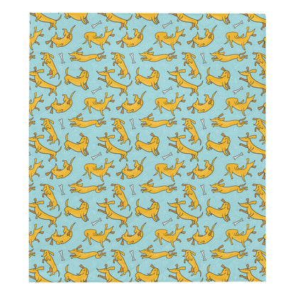 Dachshund Pattern Print Design 08 Premium Quilt