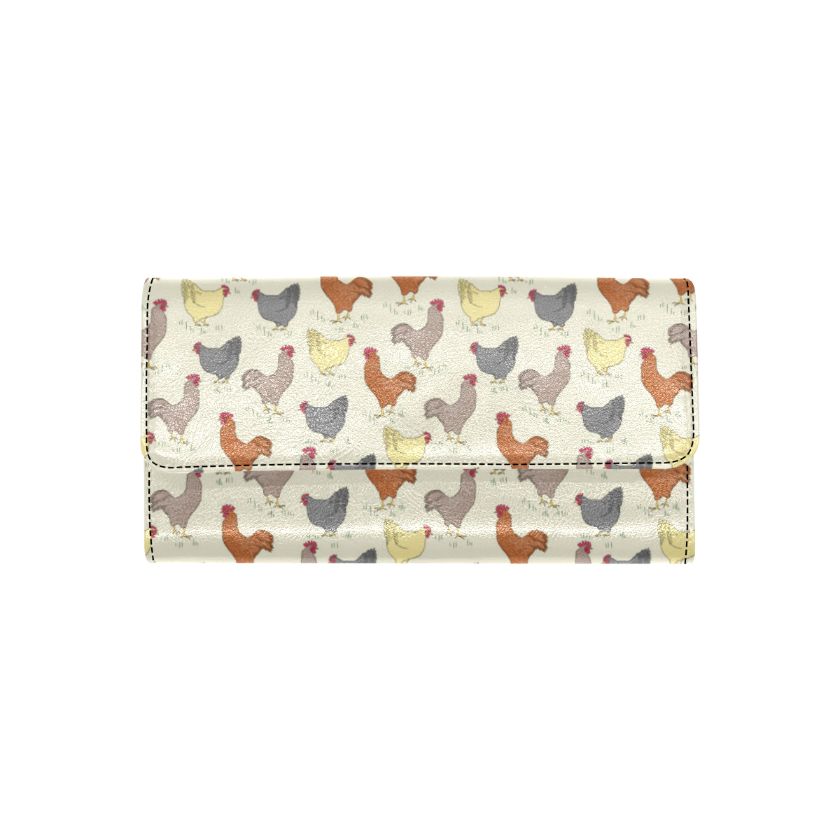 Chicken Pattern Print Design 05 Women's Trifold Wallet