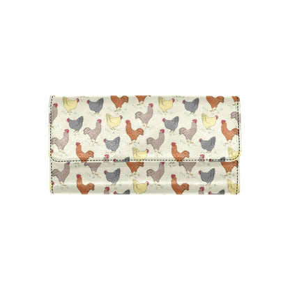 Chicken Pattern Print Design 05 Women's Trifold Wallet