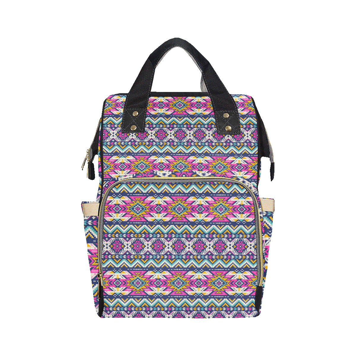 Aztec Pink Geometric Print Pattern Diaper Bag Backpack