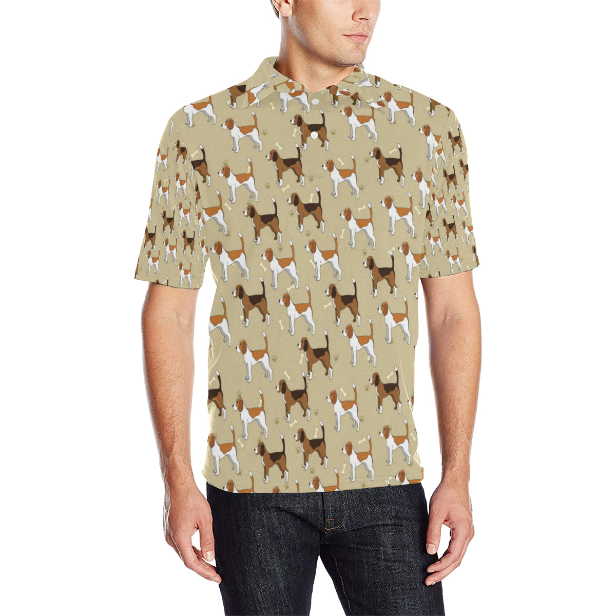 Beagle Pattern Print Design 01 Men Polo Shirt