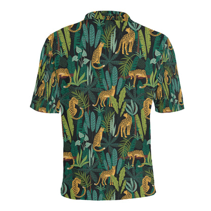 Jaguar Jungle Pattern Print Design 03 Men Polo Shirt