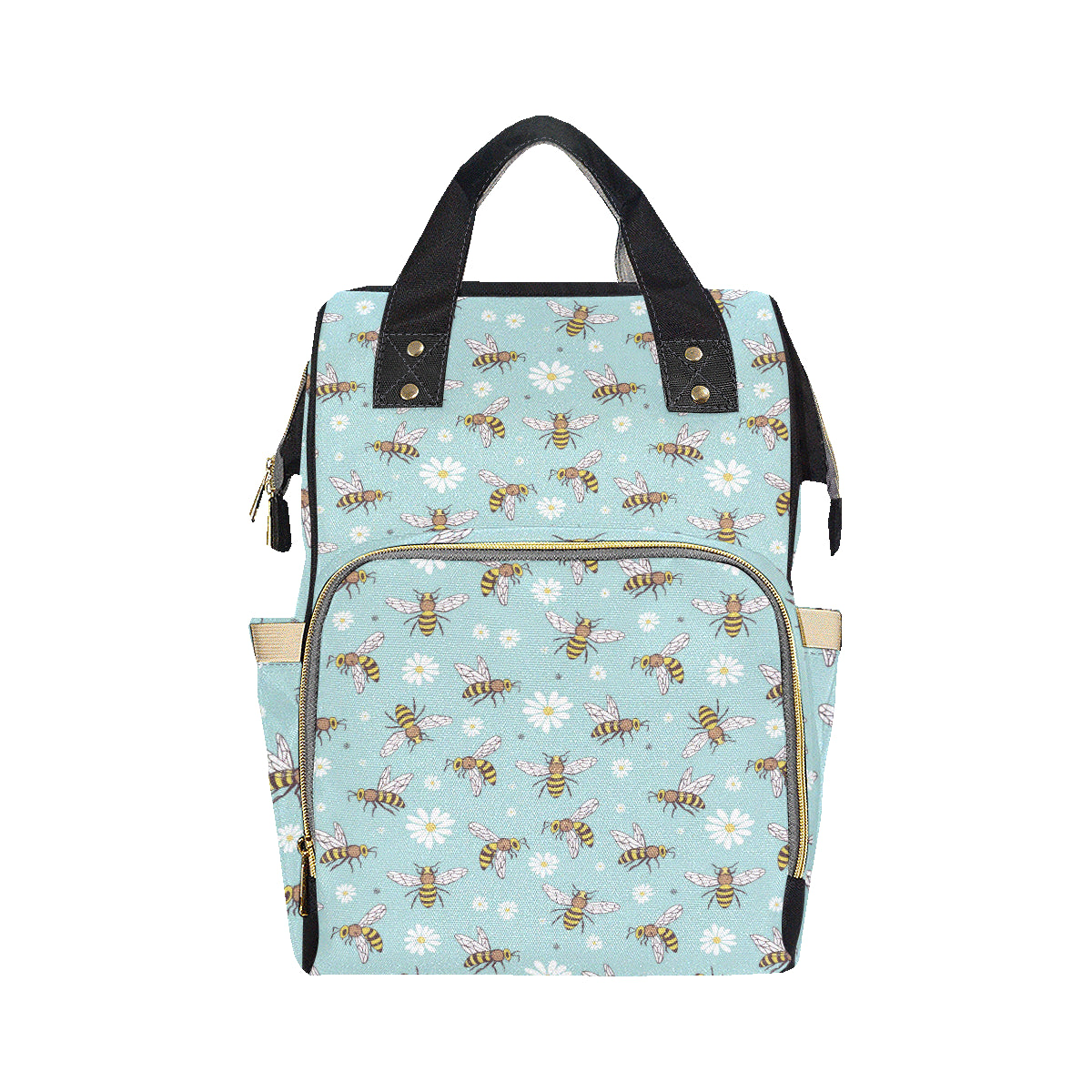 Bee Pattern Print Design BEE010 Diaper Bag Backpack
