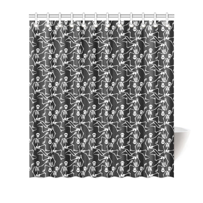 Skeleton Themed Print Shower Curtain