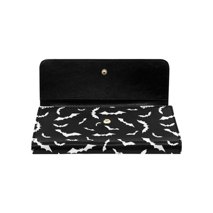Bat Pattern Print Design 05 Women's Trifold Wallet