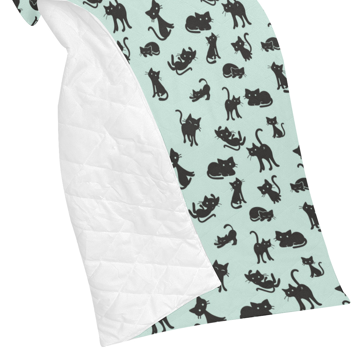 Black Cat Pattern Print Design 04 Premium Quilt
