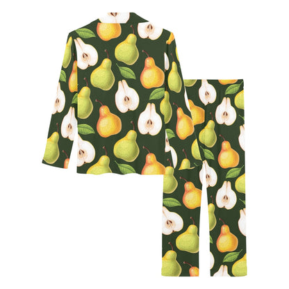 Pear Pattern Print Design PE06 Women's Long Pajama Set