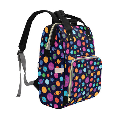 Planet Multicolor Print Design LKS302 Diaper Bag Backpack