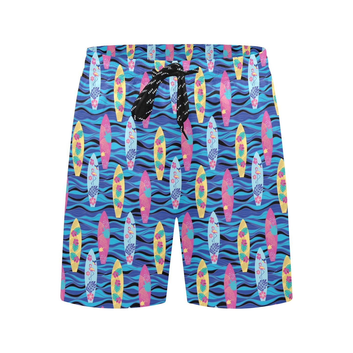 Surfboard Print Design LKS304 Men's Swim Trunks Beach Shorts