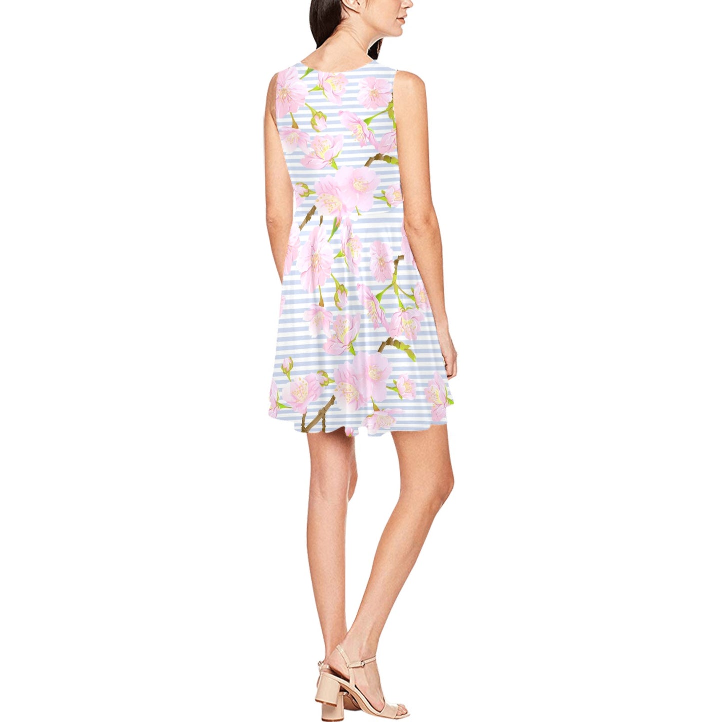 Pink Cherry Blossom Sakura Sleeveless Dress