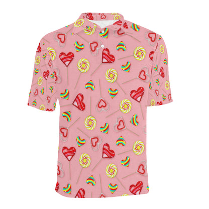 Lollipop Pattern Print Design LL05 Men Polo Shirt