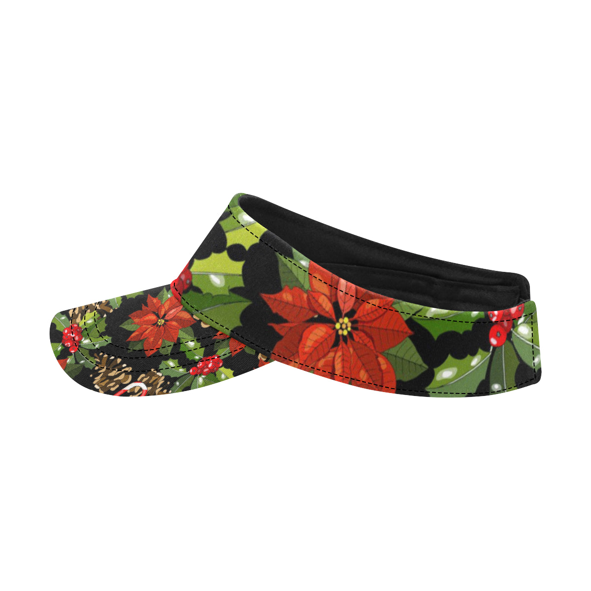 Poinsettia Pattern Print Design POT01 Unisex Sun Visor