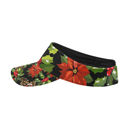 Poinsettia Pattern Print Design POT01 Unisex Sun Visor