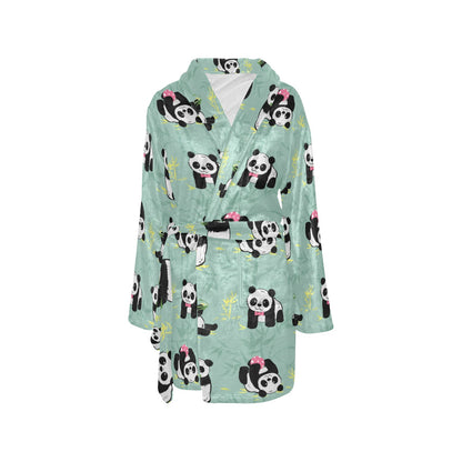 Panda Pattern Print Design A05 Women's Fleece Robe