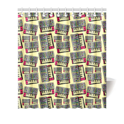Synthesizer Pattern Print Design 01 Shower Curtain