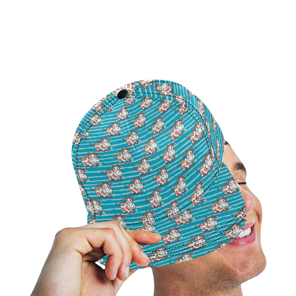 Cow Cute Print Pattern Snapback Cap