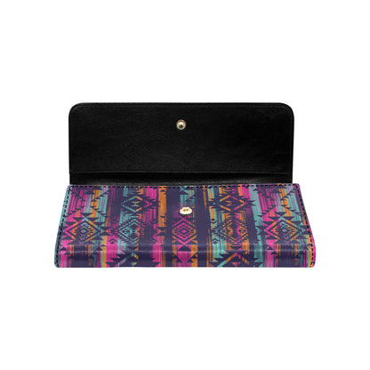 Line Tribal Aztec Women's Trifold Wallet