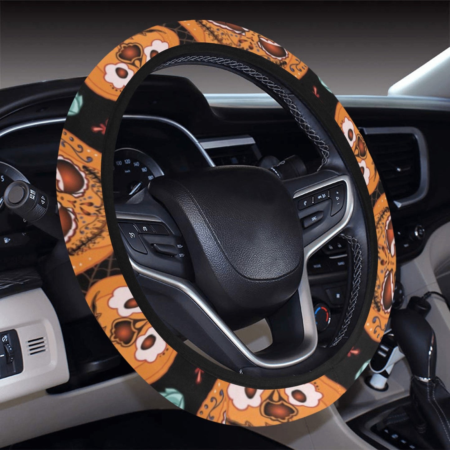 Halloween Print Design LKS402 Steering Wheel Cover with Elastic Edge